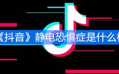 《抖阴》静电恐惧症是什么梗
