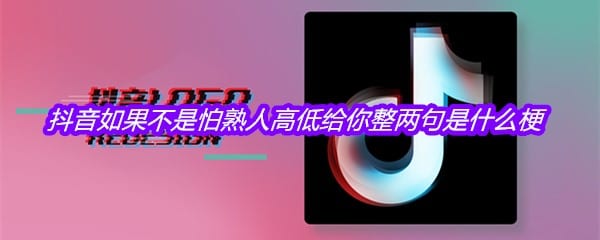 抖阴如果不是怕熟人高低给你整两句是什么梗