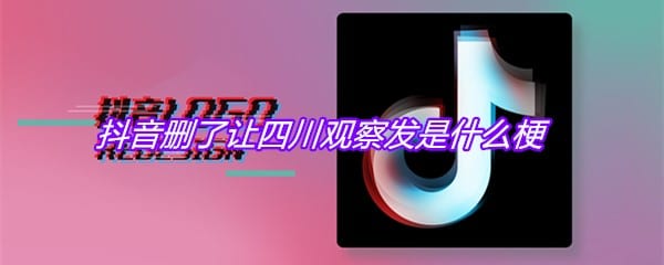抖阴删了让四川观察发是什么梗
