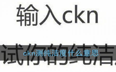 ckn是什么意思污的 ckn测纯洁度什么意思