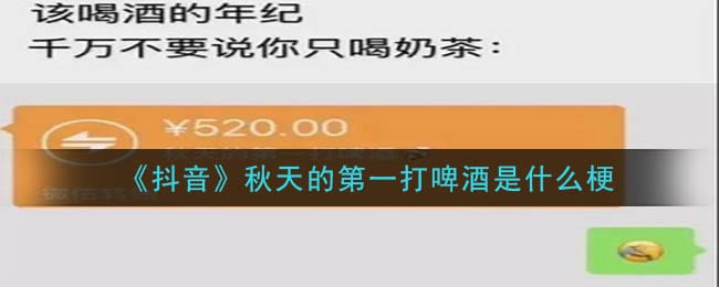 抖阴秋天的第一打啤酒是什么梗 秋天的第一打啤酒的意思介绍