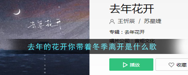 去年的花开你带着冬季离开是什么歌 去年花开歌曲歌词