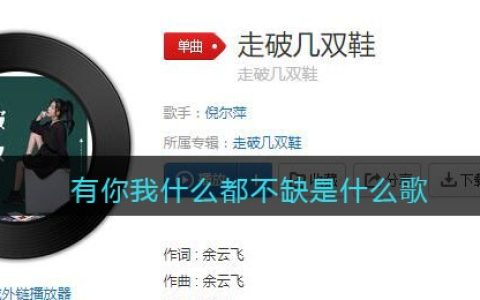 有你我什么都不缺你就是我的全世界是什么歌 走破几双鞋歌曲歌词