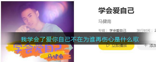 我学会了爱你自己不在为谁再伤心是什么歌 学会爱自己歌曲歌词