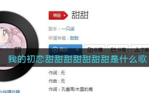 我的初恋甜甜甜甜甜甜甜是什么歌 甜甜歌曲歌词