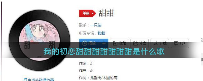 我的初恋甜甜甜甜甜甜甜是什么歌 甜甜歌曲歌词