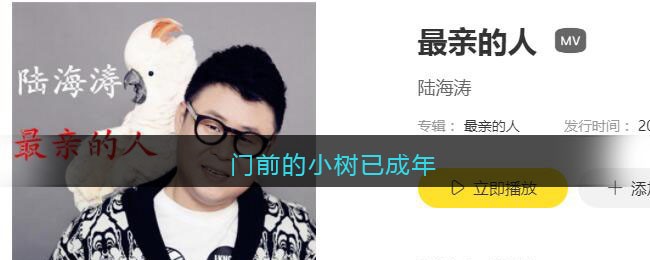 门前的小树已成年是什么歌 最亲的人歌曲歌词