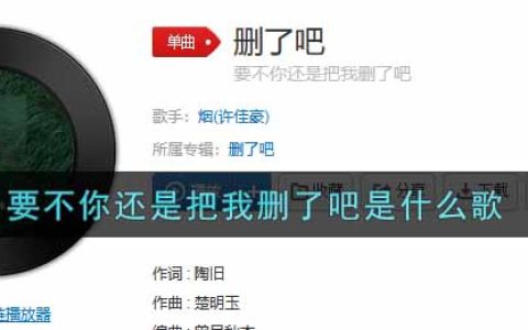 要不你还是把我删了吧是什么歌 删了吧歌曲歌词