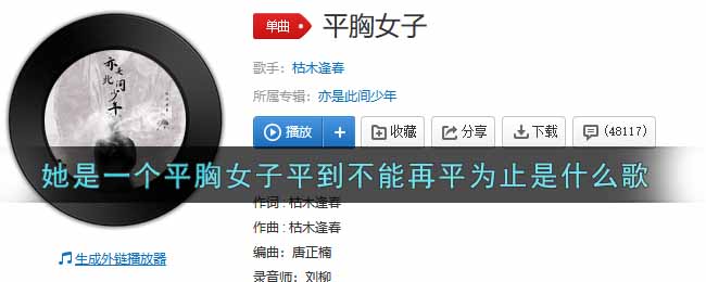 她是一个平胸女子平到不能再平为止是什么歌 平胸女子歌曲歌词