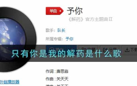 只有你是我的解药是什么歌 予你歌曲歌词