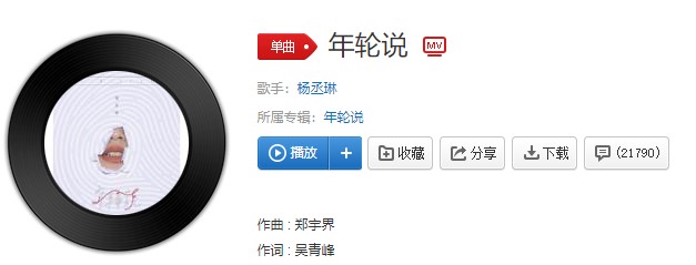 “献给所有在爱情里死过又活过来的人”歌曲介绍 年轮说歌曲歌词