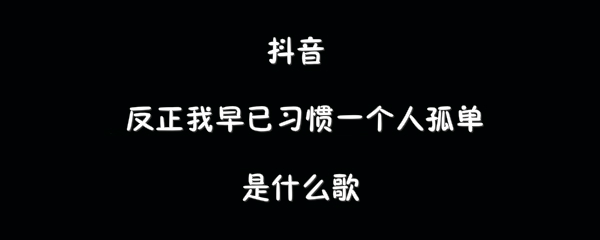 抖阴反正我早已习惯一个人孤单歌曲介绍 与我无关歌曲歌词