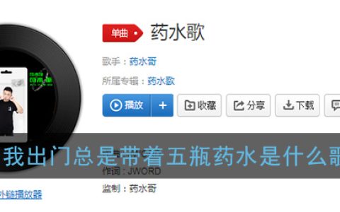 我出门总是带着五瓶药水是什么歌 药水歌歌曲歌词