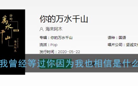 抖阴我曾经等过你因为我也相信是什么歌 你的万水千山歌曲歌词