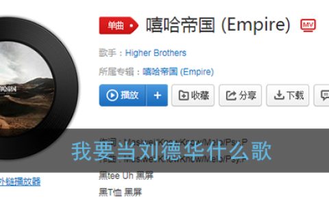 我要当刘德华什么歌 嘻哈帝国歌曲歌词