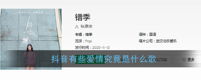 抖阴有些爱情究竟是什么歌 <strong>错季</strong>歌曲歌词