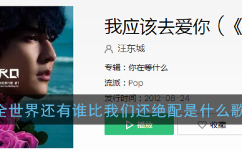 抖阴全世界还有谁比我们还绝配歌曲介绍 我应该去爱你歌曲歌词