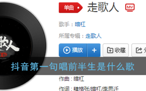 抖阴第一句唱前半生歌曲介绍 走歌人歌曲歌词