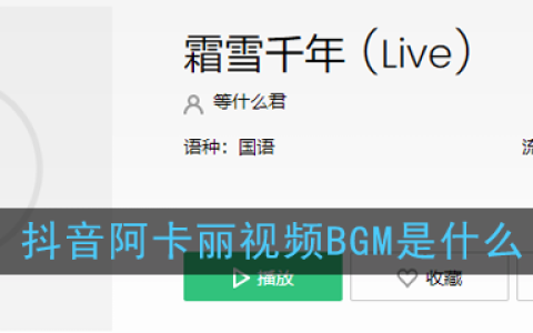 抖阴阿卡丽视频BGM歌曲介绍 霜雪千年歌曲歌词