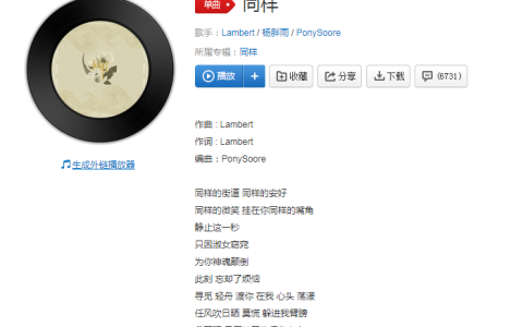 抖阴同样的街道同样的安好是什么歌  同样歌曲歌词