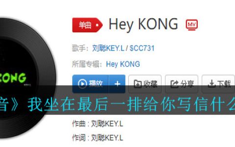 《抖阴》我坐在最后一排给你写信什么歌 Hey KONG歌曲歌词