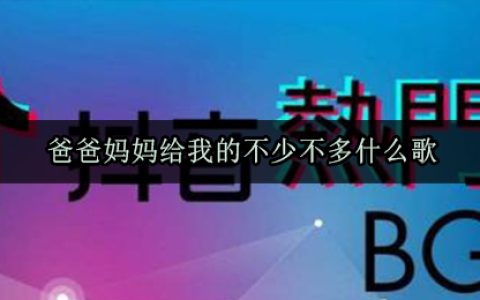 爸爸妈妈给我的不少不多什么歌 抖阴歌曲歌词