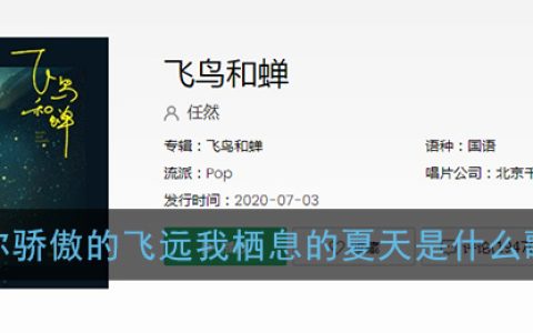 你骄傲的飞远我栖息的夏天是什么歌 飞鸟和蝉歌曲歌词