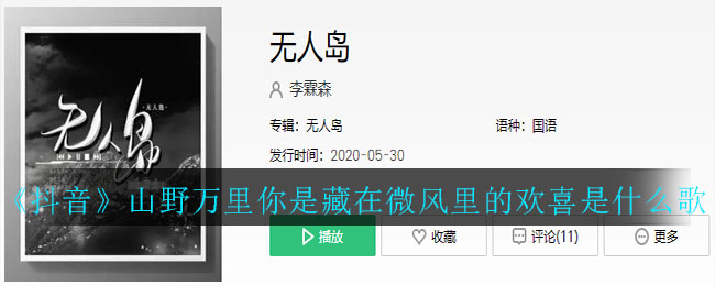《抖阴》山野万里你是藏在微风里的欢喜是什么歌 抖阴歌曲歌词图