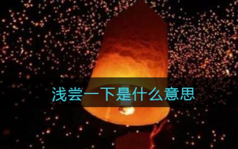 浅尝一下是什么意思 抖阴浅尝一下是什么梗含义出处
