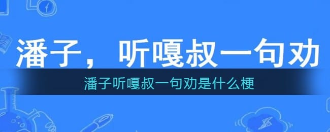 潘子听嘎叔一句劝是什么梗 抖阴潘子听嘎叔一句劝是什么意思含义出处