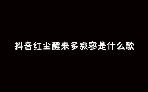 抖阴红尘醒来多寂寥歌曲介绍 冷风摇歌曲歌词