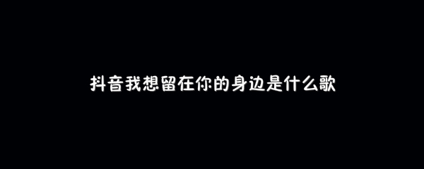 抖阴我想留在你的身边歌曲介绍 雀跃歌曲歌词