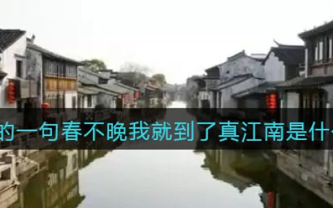你的一句春不晚我就到了真江南是什么梗/意思 抖阴热梗含义出处分享