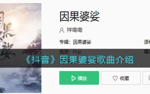 《抖阴》因果婆娑歌曲介绍 因果婆娑歌曲歌词