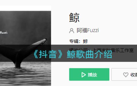 《抖阴》鲸歌曲介绍 鲸歌曲歌词