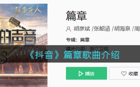 《抖阴》篇章歌曲介绍 篇章歌曲歌词