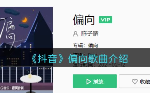 《抖阴》偏向歌曲介绍 偏向歌曲歌词