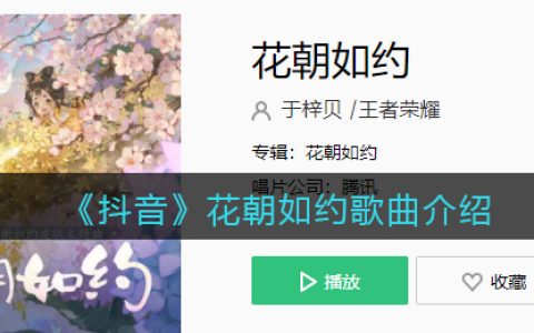 《抖阴》花朝如约歌曲介绍 花朝如约歌曲歌词