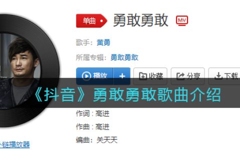 《抖阴》勇敢勇敢歌曲介绍 勇敢勇敢歌曲歌词