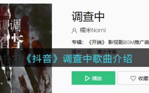 《抖阴》调查中歌曲介绍 抖阴歌曲歌词