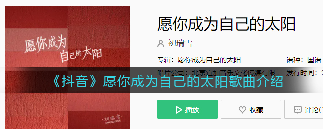 《抖阴》愿你成为自己的太阳歌曲介绍 抖阴歌曲歌词