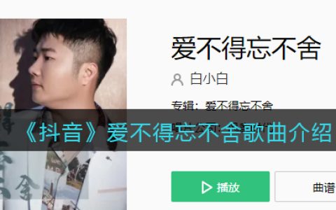 《抖阴》爱不得忘不舍歌曲介绍 抖阴歌曲歌词
