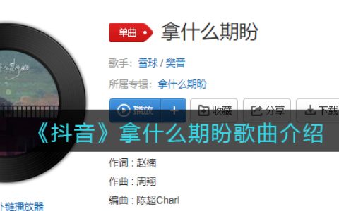 《抖阴》拿什么期盼歌曲介绍 抖阴歌曲歌词