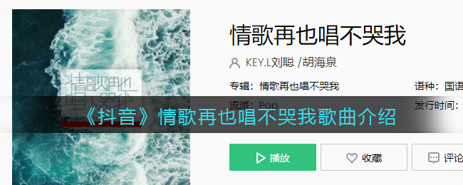 《抖阴》情歌再也唱不哭我歌曲介绍 抖阴歌曲歌词