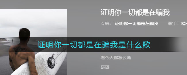 证明你一切都是在骗我是什么歌 你怎么说歌曲歌词