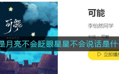 可能是月亮不会眨眼星星不会说话是什么歌 可能歌曲歌词