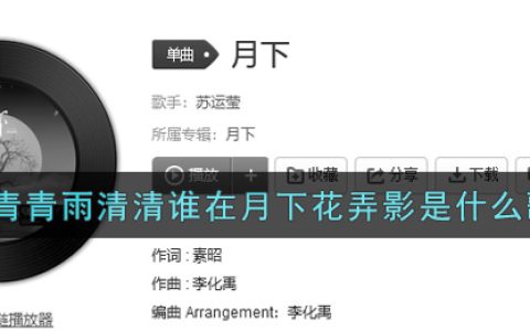 天青青雨清清谁在月下花弄影是什么歌 月下歌曲歌词