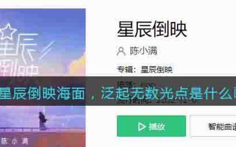 星辰倒映海面，泛起无数光点是什么歌 星辰倒影歌曲歌词