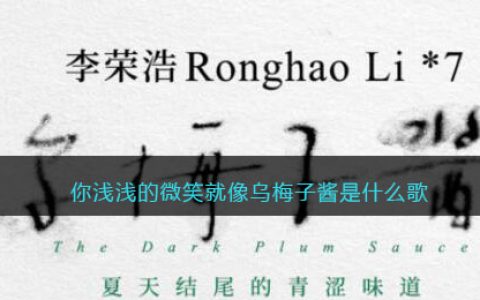 抖阴你浅浅的微笑就像乌梅子酱是什么歌-李荣浩乌梅子酱歌曲歌词完整版