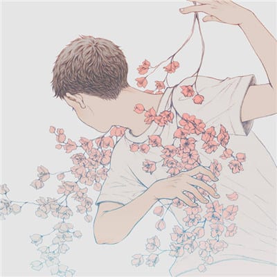 心中藏恶鬼眼中无良人(花与人彩色手绘头像唯美伤感)